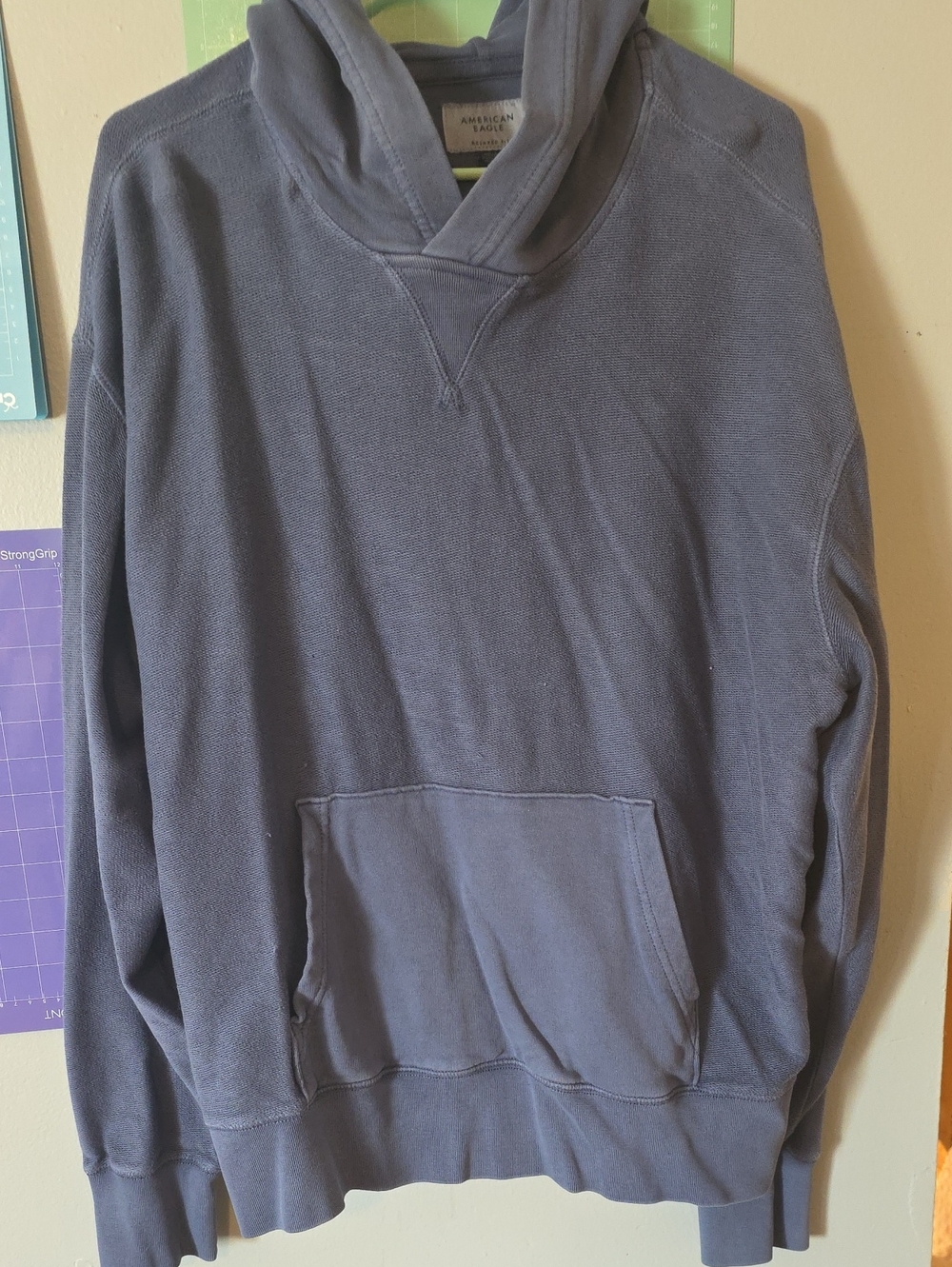 American Eagle Slate Blue Relaxed Fit Pullover
